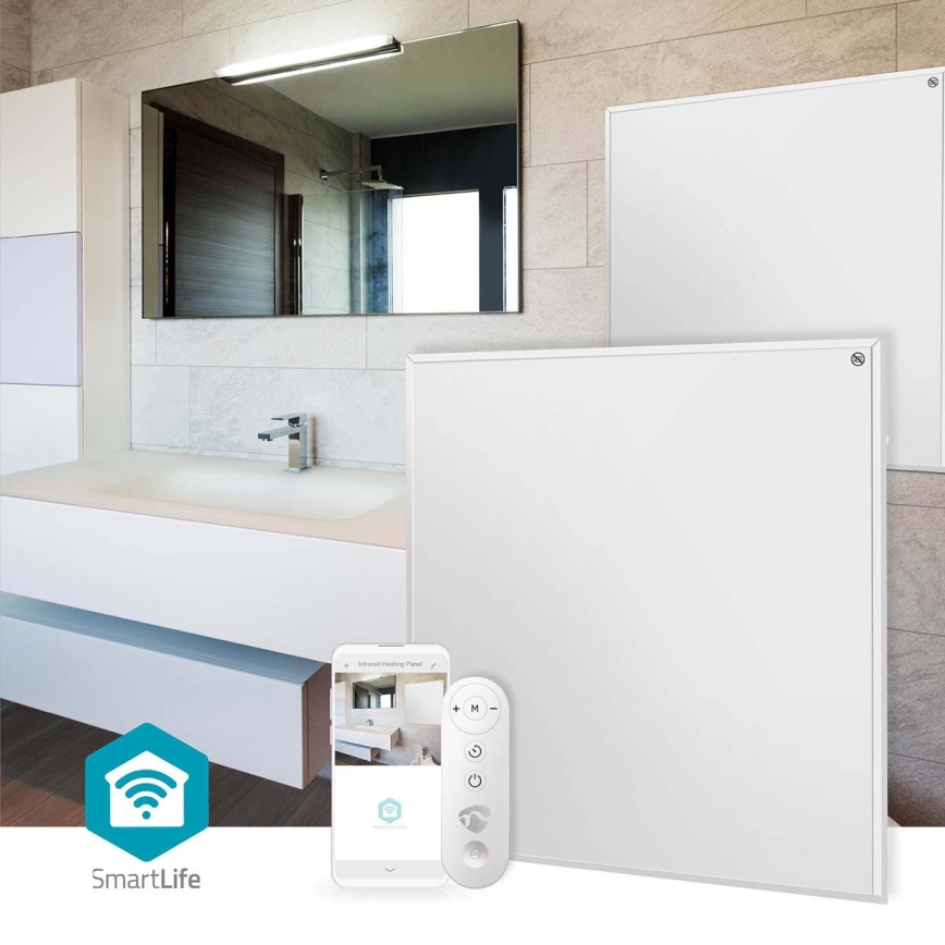 Infrardeči grelni panel 350 W/230 V 59,8 x 62 cm IP44 Wi-Fi Tuya + daljinski upravljalnik