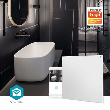 Infrardeči grelni panel 350 W/230 V 59,8 x 62 cm IP44 Wi-Fi Tuya + daljinski upravljalnik