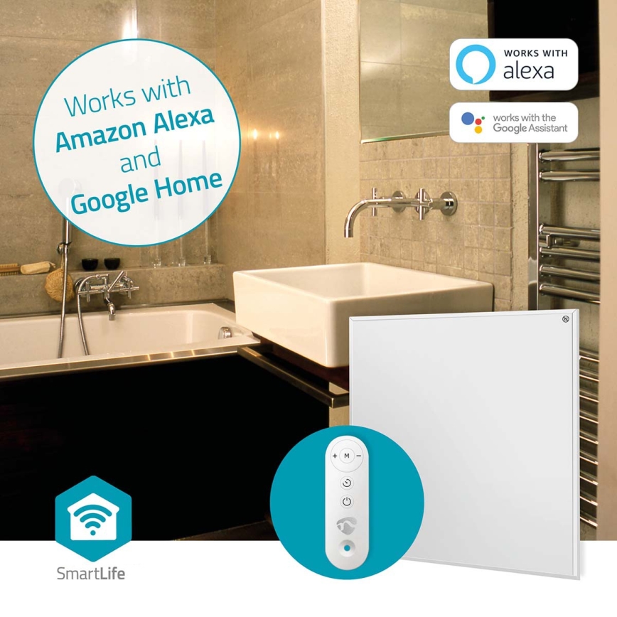 Infrardeči grelni panel 350 W/230 V 59,8 x 62 cm IP44 Wi-Fi Tuya + daljinski upravljalnik