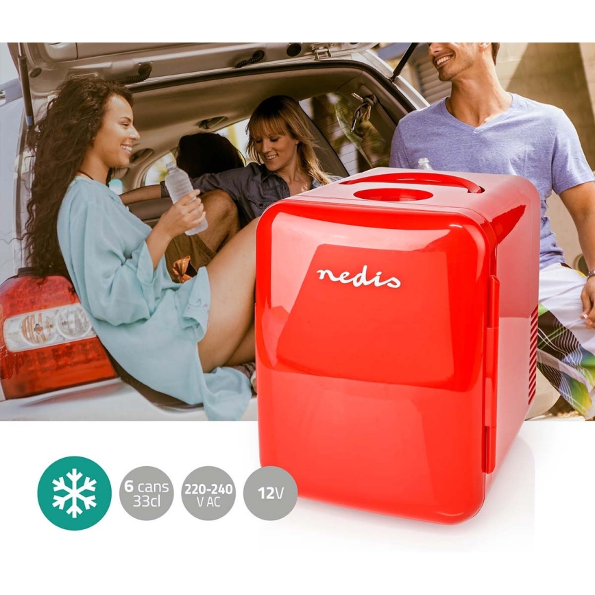 Prenosni mini hladilnik 50W/230V rdeč