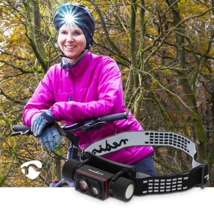 Zatemnjevalna polnilna aluminijasta LED čelna svetilka LED/10W/5V 2200 mAh IPX8 črna