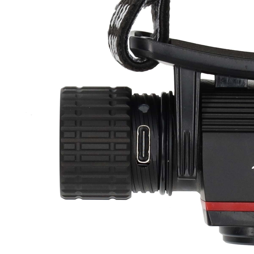 Zatemnjevalna polnilna aluminijasta LED čelna svetilka LED/10W/5V 2200 mAh IPX8 črna