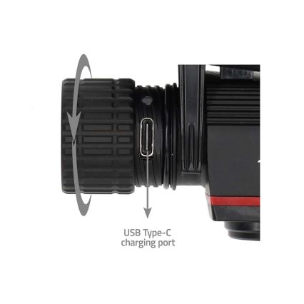 Zatemnjevalna polnilna aluminijasta LED čelna svetilka LED/10W/5V 2200 mAh IPX8 črna