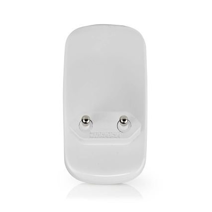 LED Orientacijska svetilka za vtičnico z motion in dusk senzor LED/0,55W/230V bela