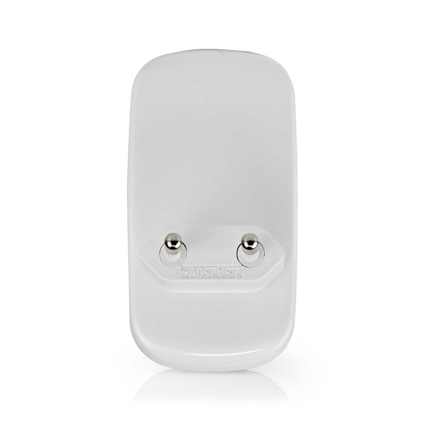 LED Orientacijska svetilka za vtičnico z motion in dusk senzor LED/0,55W/230V bela