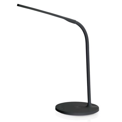LED zatemnitvena prilagodljiva namizna svetilka na dotik s 15W brezžičnim polnjenjem Qi LED/5,5W/230V 2700-6500K črna