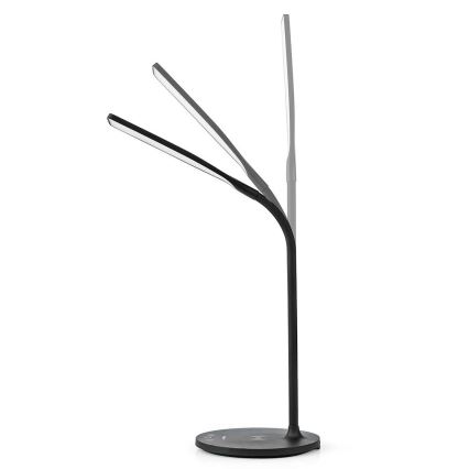 LED zatemnitvena prilagodljiva namizna svetilka na dotik s 15W brezžičnim polnjenjem Qi LED/5,5W/230V 2700-6500K črna