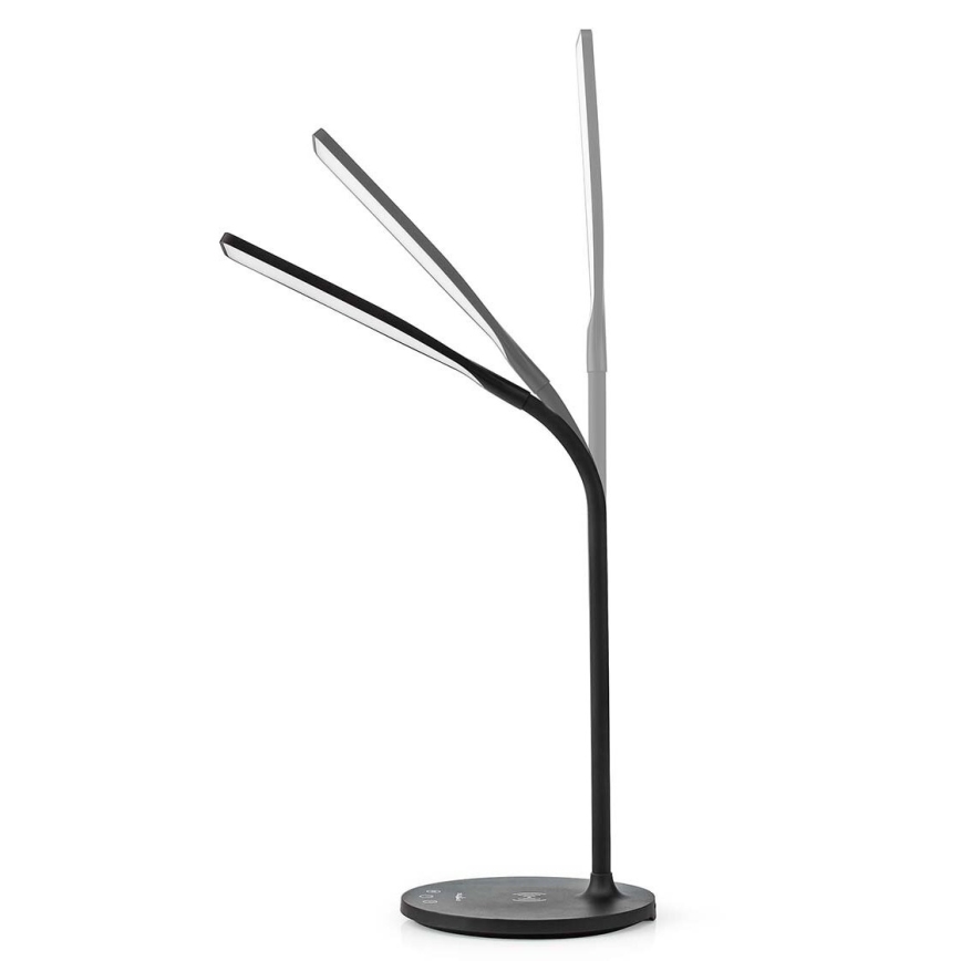 LED zatemnitvena prilagodljiva namizna svetilka na dotik s 15W brezžičnim polnjenjem Qi LED/5,5W/230V 2700-6500K črna