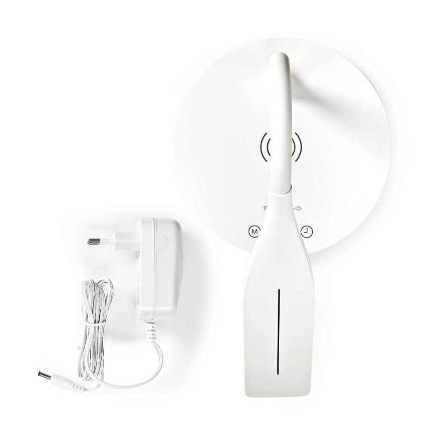 LED zatemnitvena prilagodljiva namizna svetilka na dotik s 15W brezžičnim polnjenjem Qi LED/5,5W/230V 2700-6500K bela