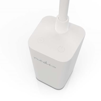 LED polnilna namizna svetilka z zatemnjevanjem, na dotik, upogljiva, s sponko LED/5W/1200 mAh, bela