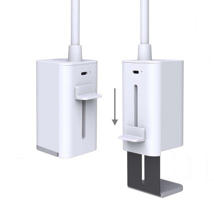 LED polnilna namizna svetilka z zatemnjevanjem, na dotik, upogljiva, s sponko LED/5W/1200 mAh, bela