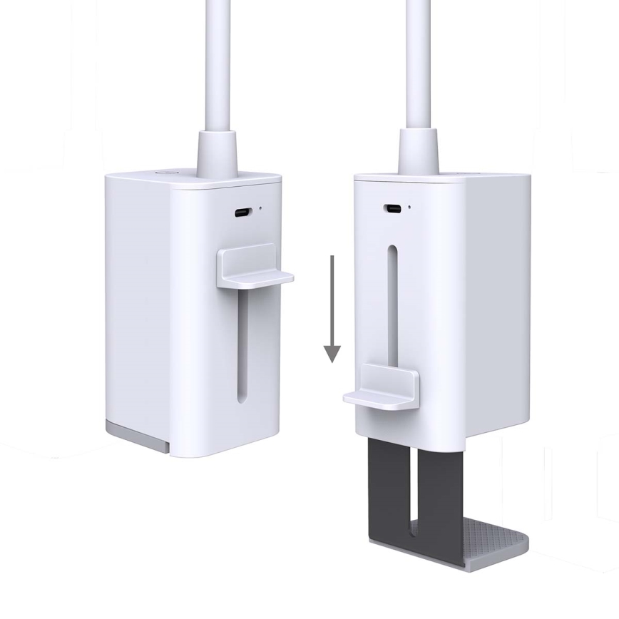 LED polnilna namizna svetilka z zatemnjevanjem, na dotik, upogljiva, s sponko LED/5W/1200 mAh, bela