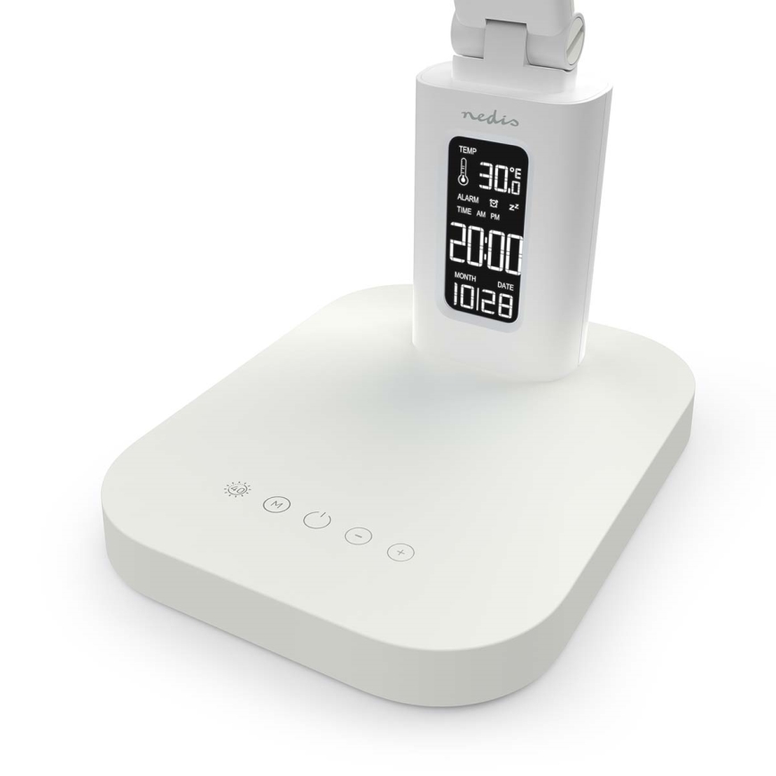 LED zatemnilna polnilna namizna svetilka na dotik z zaslonom LED/7,5W/1200 mAh 3000/4000/5700K CRI 90 bela