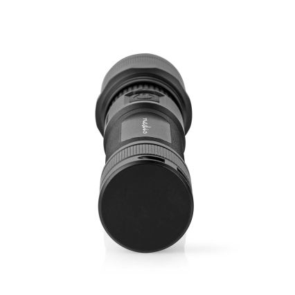 LED zatemnjevalna polnilna aluminijasta ročna svetilka LED/10W/5V 2200 mAh IPX4 črna