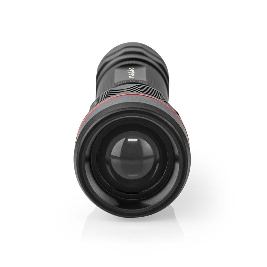 Zatemnjevalna polnilna aluminijasta LED ročna svetilka, 10 W, 5 V, 2200 mAh, IPX7, črna