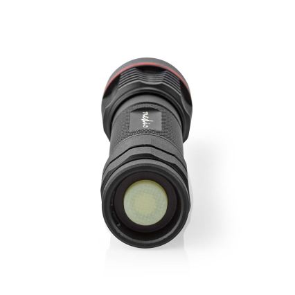 Zatemnjevalna polnilna aluminijasta LED ročna svetilka, 10 W, 5 V, 2200 mAh, IPX7, črna