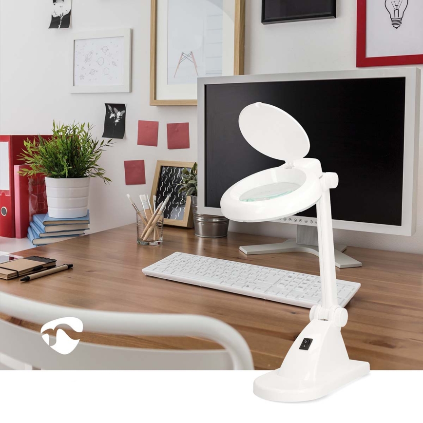LED namizna svetilka z lupo LED/6W/230V bela