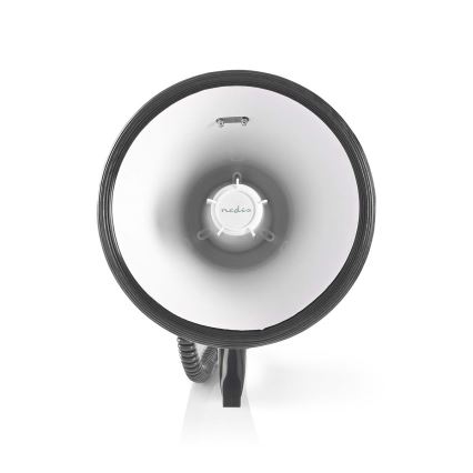 Megafon z zunanjim mikrofonom USB 25W/8xC bela/črna