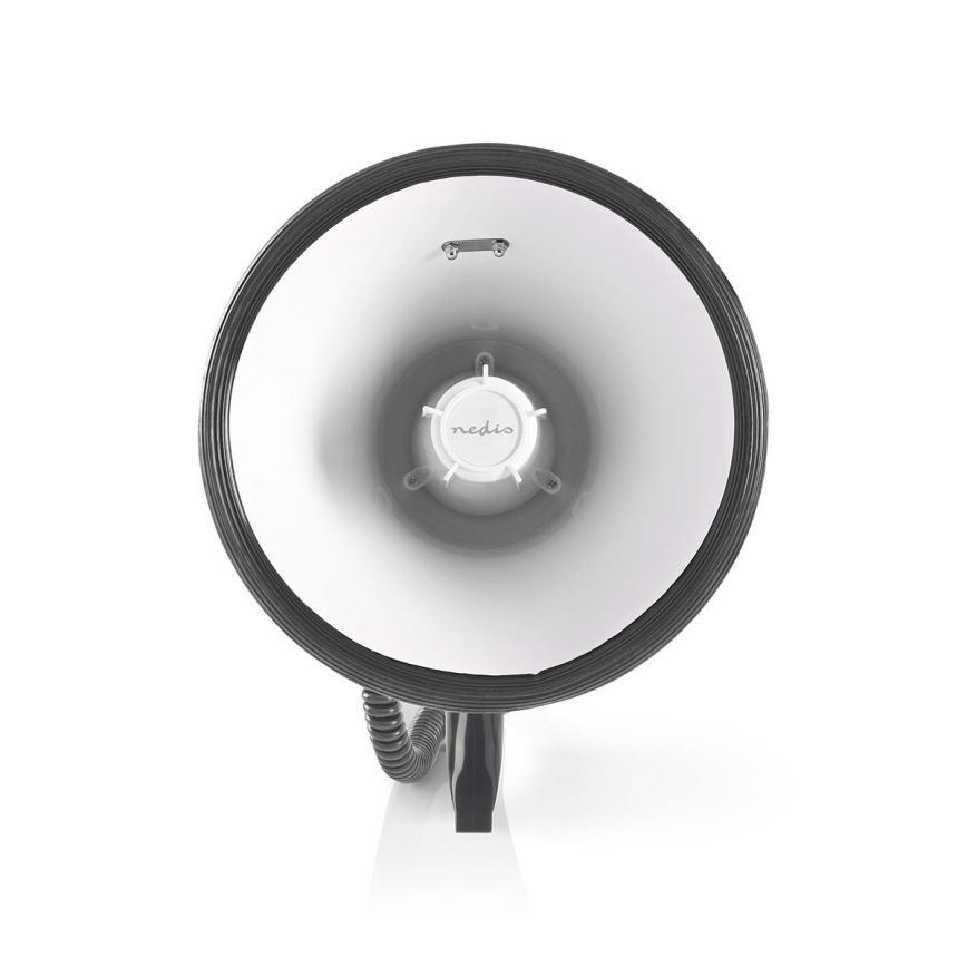 Megafon z zunanjim mikrofonom USB 25W/8xC bela/črna