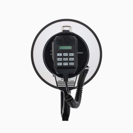 Megafon z zunanjim mikrofonom USB 25W/8xC bela/črna