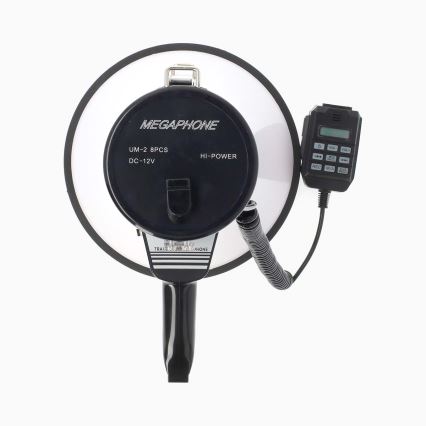 Megafon z zunanjim mikrofonom USB 25W/8xC bela/črna