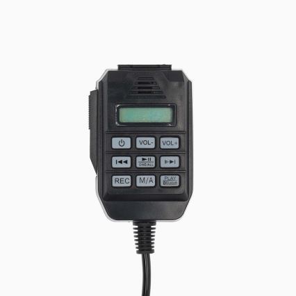 Megafon z zunanjim mikrofonom USB 25W/8xC bela/črna