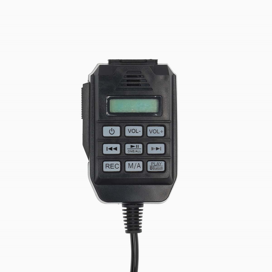Megafon z zunanjim mikrofonom USB 25W/8xC bela/črna