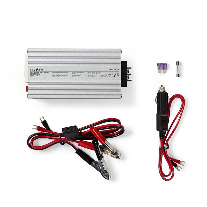 Pretvornik napetosti 300W/24/230V + USB
