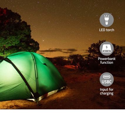 Radio DAB+/FM z ročico za navijanje, s solarnim panelom in LED svetilko, 5V/2500 mAh, zelena/črna