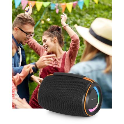 LED polnilni zvočnik 40W/1200 mAh IPX4 črna