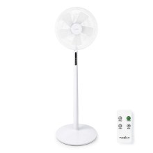 Nedis - Talni ventilator s termometrom z LED zaslonom 45W/230V bel + Daljinski upravljalnik