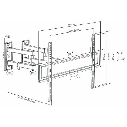 Stenski nosilec za TV Full Motion 30-70”