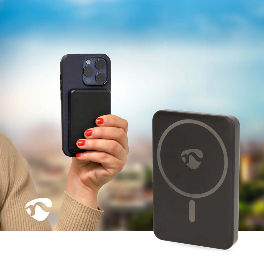 Power Bank 2v1 MagSafe 5000 mAh črna