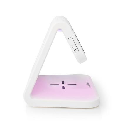 LED RGB Budilka z brezžičnim polnilcem LED/10W/5V bela