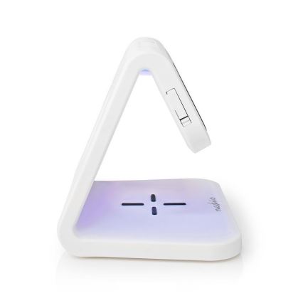 LED RGB Budilka z brezžičnim polnilcem LED/10W/5V bela