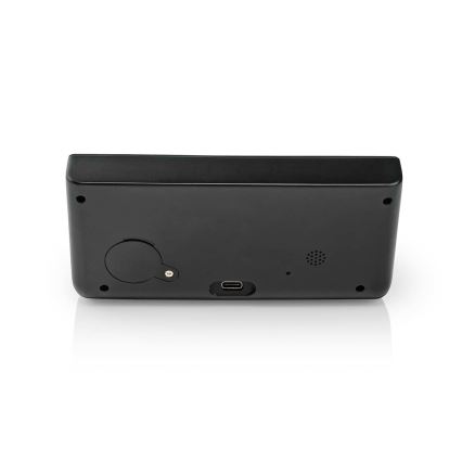 Budilka z LCD zaslonom in brezžični polnilec 15W/5V + 1xCR2032 črna
