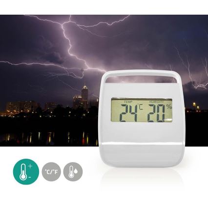 Notranji termometer z merilnikom vlažnosti 1xLR54