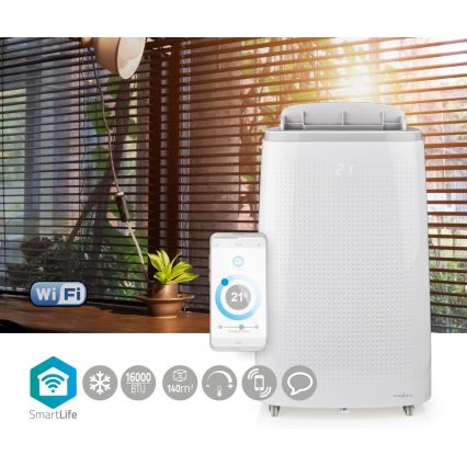 Nedis WIFIACMB1WT16-Pametna mobilna klimatska naprava 3v1 1800W/230V 16000 BTU Wi-Fi + Daljinski upravljalnik