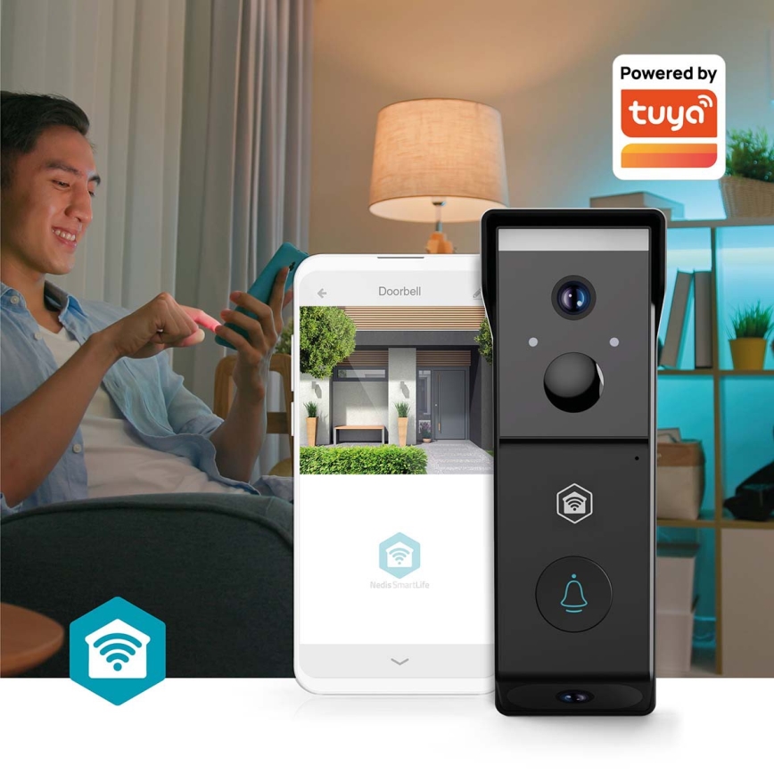 Videozvonec s senzorjem gibanja SmartLife 4400 mAh 2x Full HD 1080p IP54 Wi-Fi Tuya