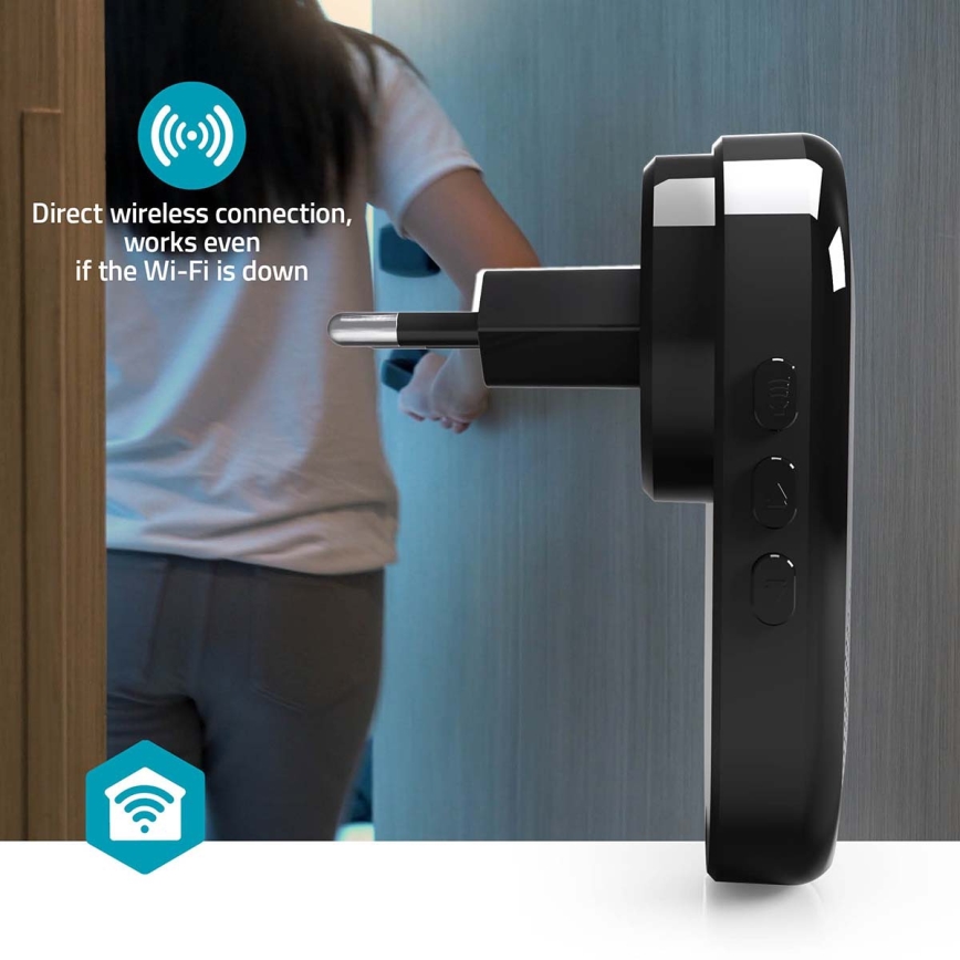 Gong za zvonček SmartLife Wi‑Fi, črn