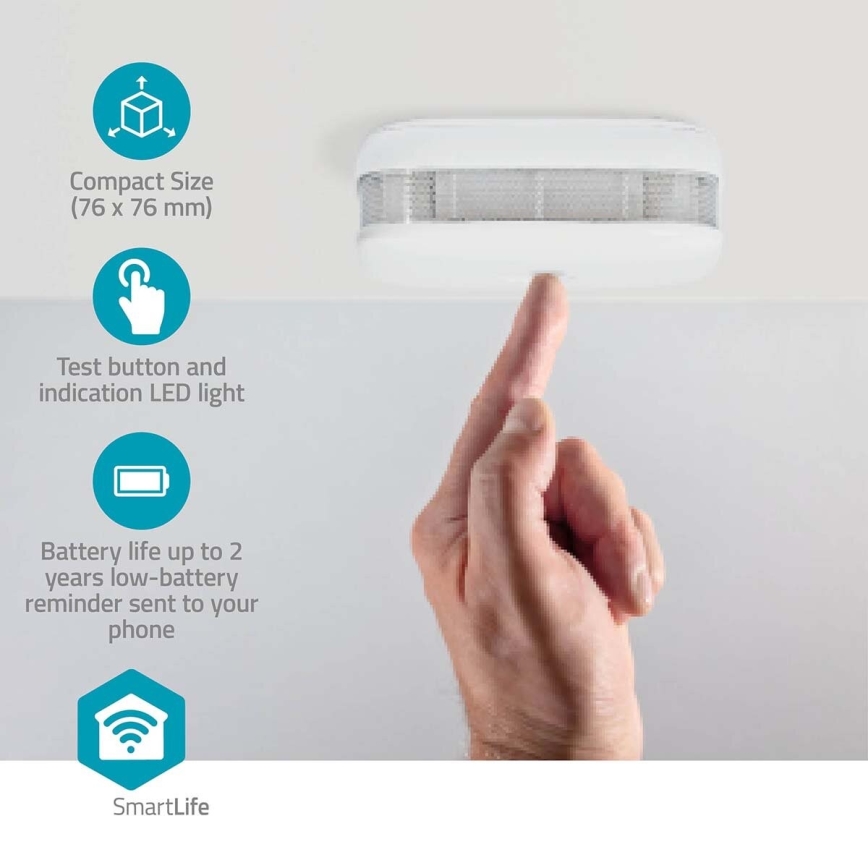 SET 3x Detektor dima SmartLife 3V/1xCR123A Wi-Fi Tuya