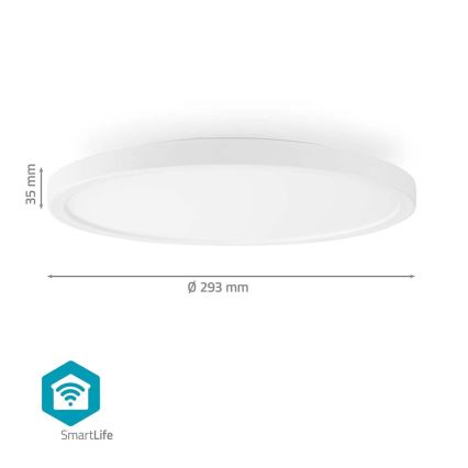 RGBW Stropna svetilka z možnostjo zatemnitve SmartLife LED/18W/230V 2700-6500K Wi-Fi Tuya