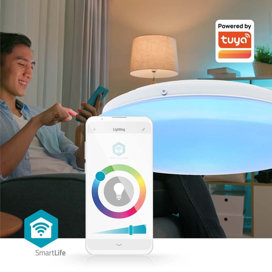 LED RGBW Zatemnitvena kopalniška stropna svetilka SmartLife LED/18W/230V 2700-6500K IP44 Wi-Fi Tuya