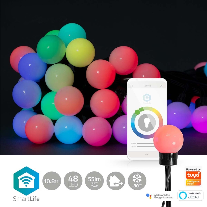 LED RGB Okrasna veriga 48xLED 13,8m IP65 Wi-Fi Tuya