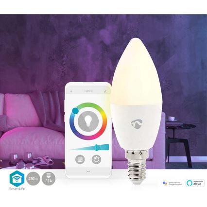 LED RGB Zatemnitvena žarnica Smartlife E14/4,9W/230V Wi-Fi 2700-6500K