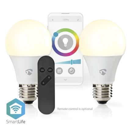 Komplet 2x LED RGBW zatemnitvena žarnica SmartLife E27/9W/230V Wi-Fi 2700-6500K