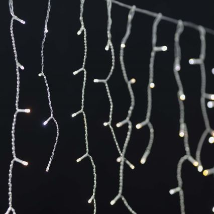 LED Božična zavesa 240xLED/8 funkcij 8m IP65 Wi-Fi Tuya hladna bela