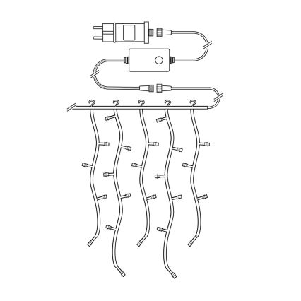 LED Božična zavesa 240xLED/8 funkcij 8m IP65 Wi-Fi Tuya hladna bela