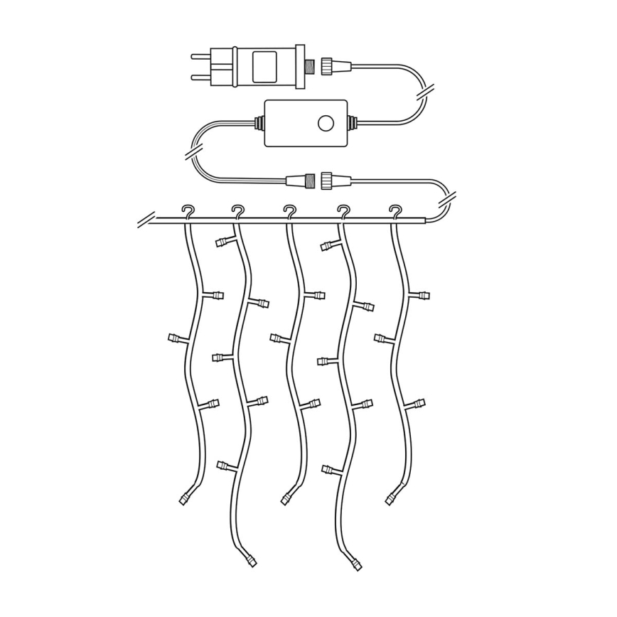 LED Božična zavesa 240xLED/8 funkcij 8m IP65 Wi-Fi Tuya hladna bela