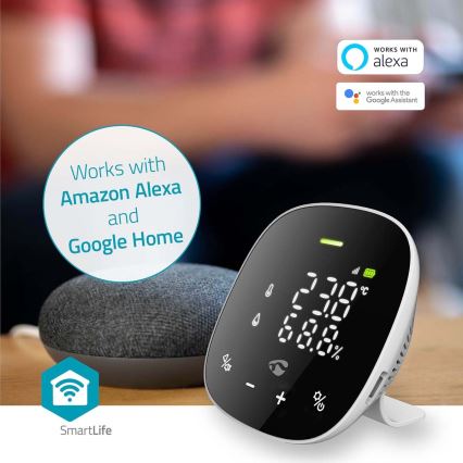 Pametni monitor kakovosti zraka z LED zaslonom SmartLife Wi-Fi